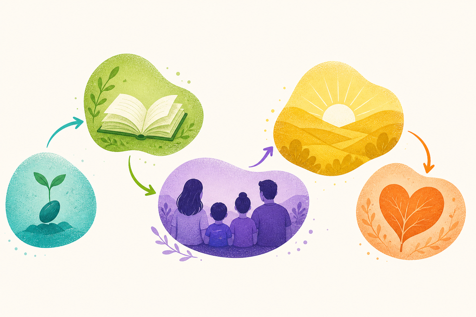 Ilustração: cinco passos para começar a reunião em família