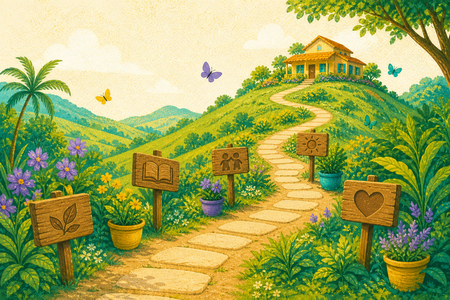 Ilustração: caminho de aprendizado em etapas